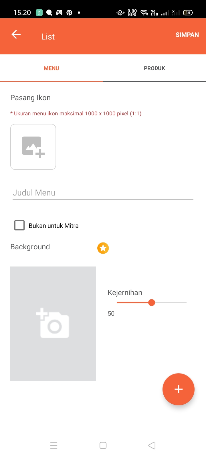 Perlu Memasukan Ikon Dan Judul Menu