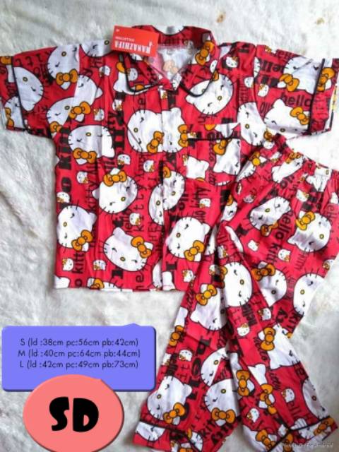 baju tidur  piyama anak SD - D 3