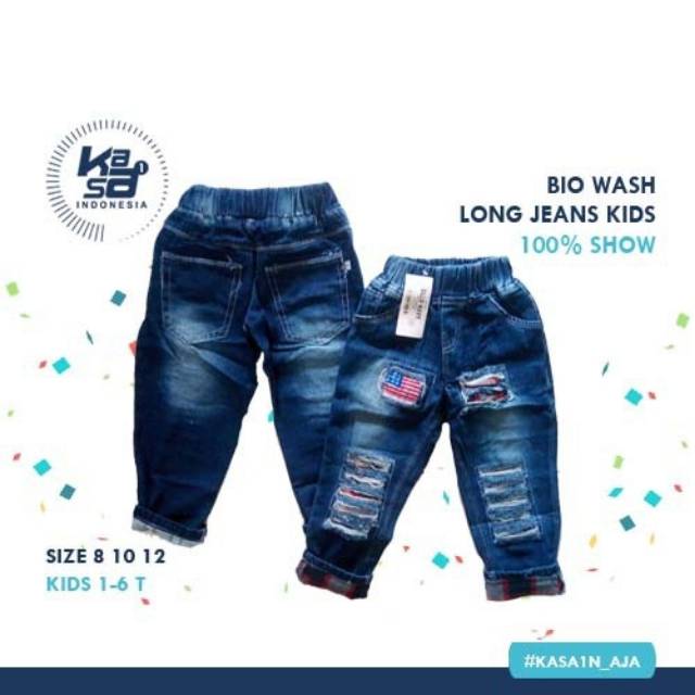 Jeans anak chino bordir ripped 3