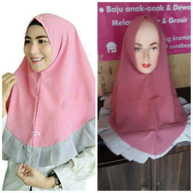 Jilbab instan ruffle 3