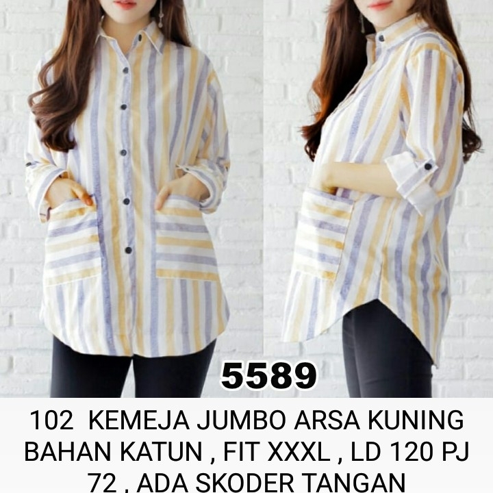 Baju 102  KEMEJA JUMBO ARSA BIRU 2