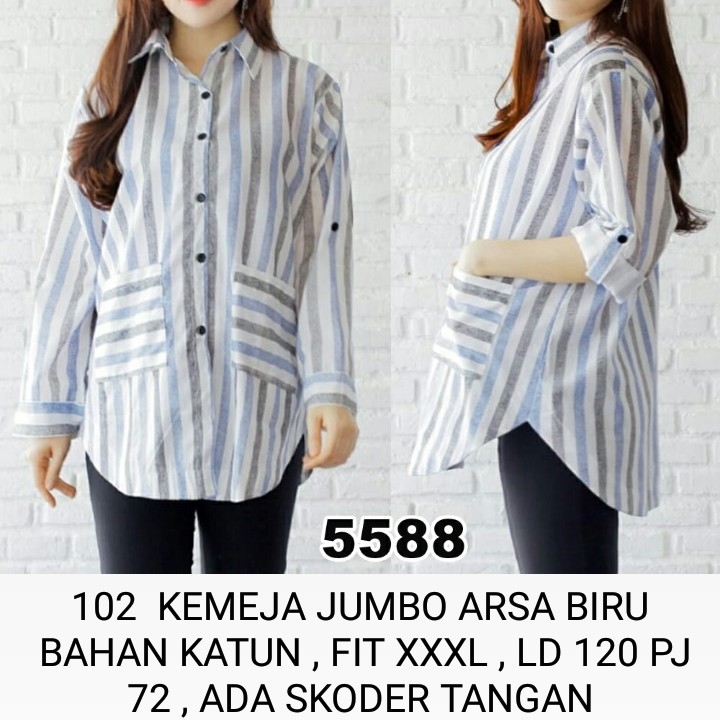 Baju 102  KEMEJA JUMBO ARSA BIRU 3