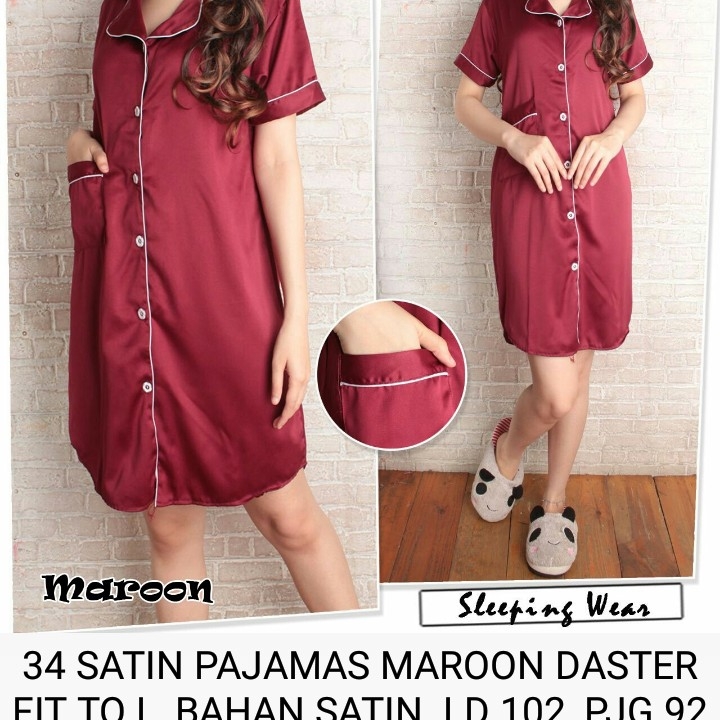 Baju 34 SATIN PAJAMAS DASTER 2