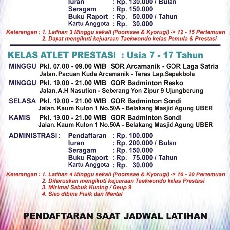 Brosur Daftar Taekwondo 3