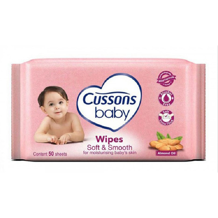 CUSSONS BABY WIPES ALMOND OIL 50 SHEETS 2