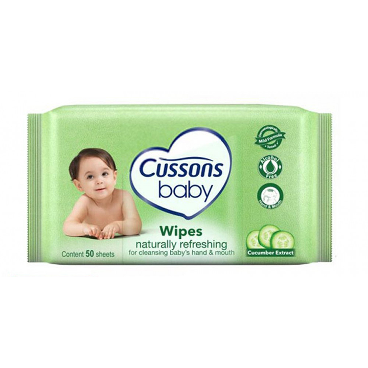 CUSSONS BABY WIPES CUCUMBER EXTRACT 50 SHEETS 2