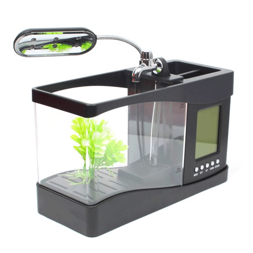 EECOO USB Desktop Aquarium Mini Fish Tank with Running Water LS0404