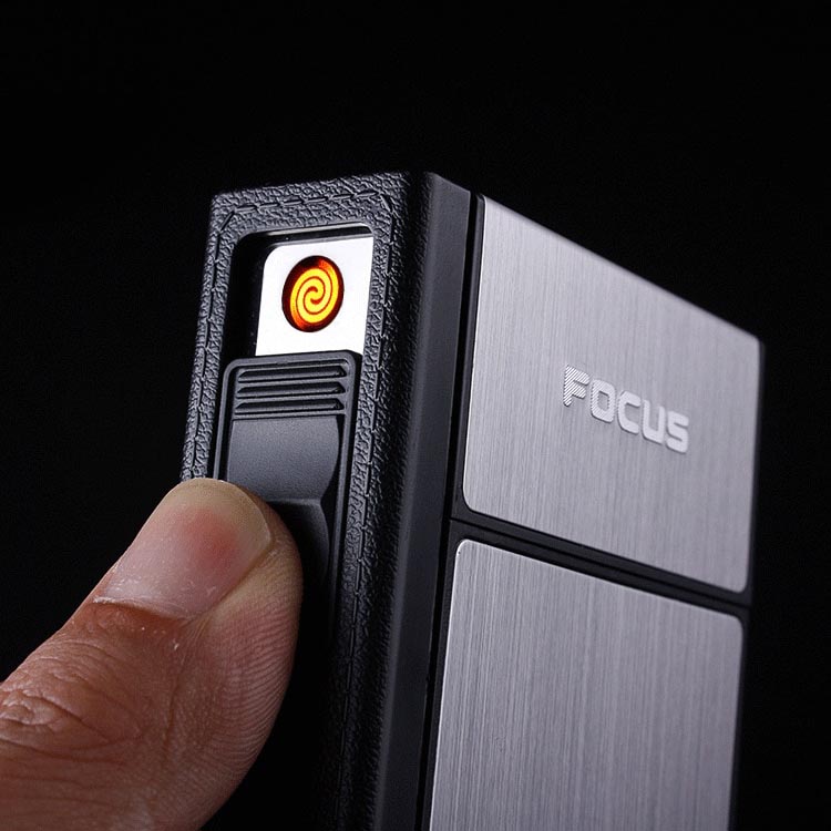 Firetric FOCUS Kotak Rokok 20 Slot dengan Korek Elektrik Removable JD- 3