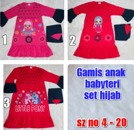 Gamis anak babyterri set hijab