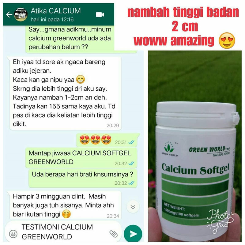 Green World Calcium Softgel Untuk Membantu Perkembangan Tulang 4