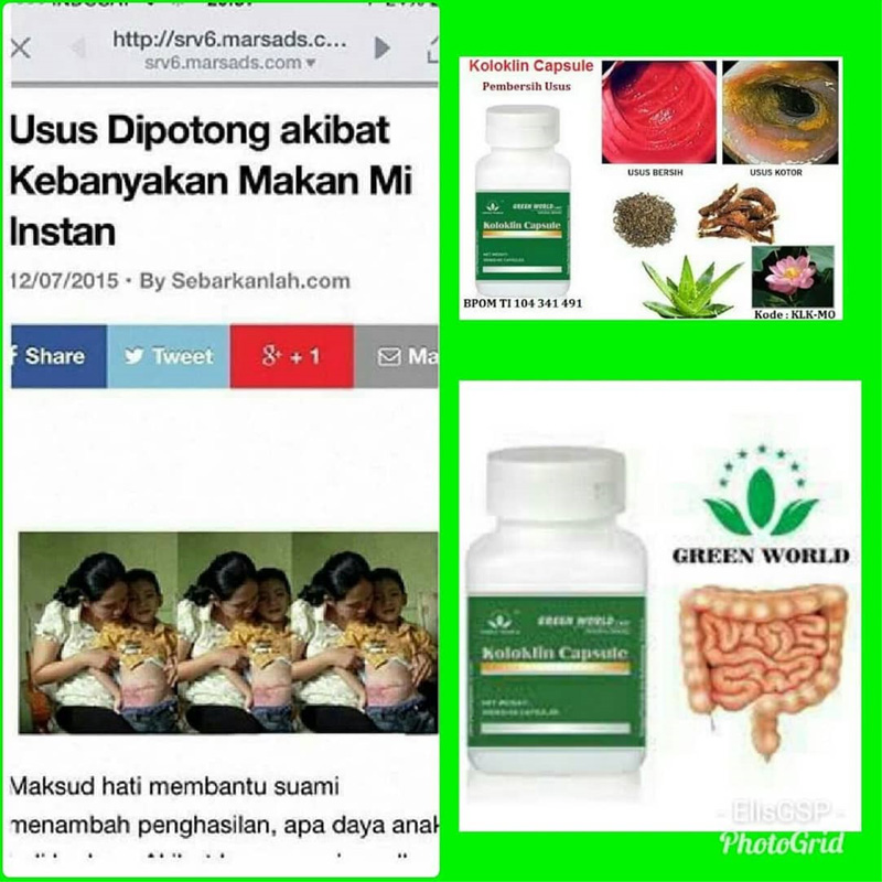 Green World Koloklin Capsule Membantu Fungsi Usus, Menutrisi Usus 3