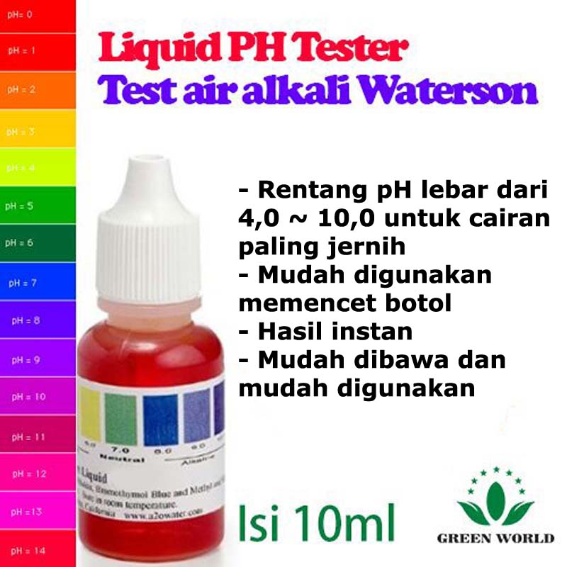 Green World Liquid PH Tester Untuk Mengetes Kadar Air Minum 2