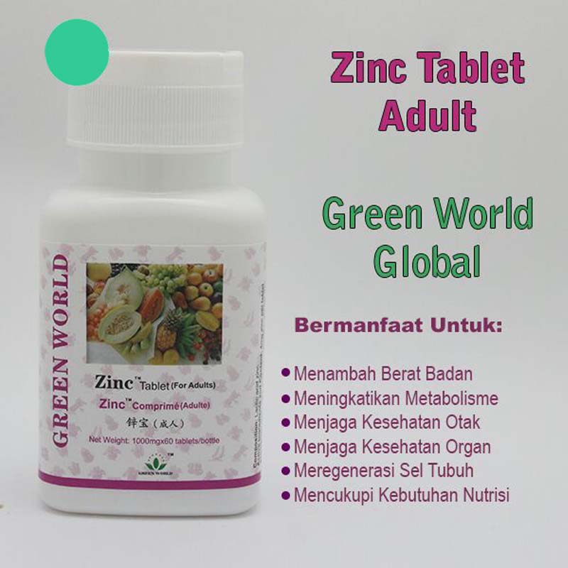 Green World Zinc Tablet For Adult Untuk Meningkatkan Kesuburan Dan Per 3