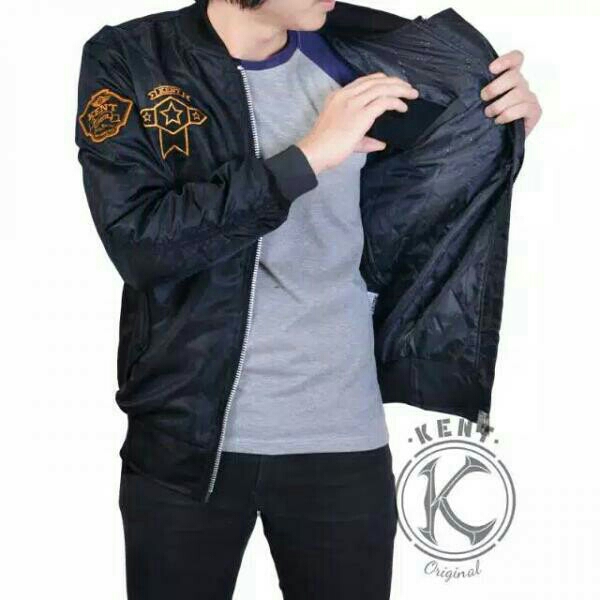 Jaket Bomber Kent Star Hot Rod Black Original 3