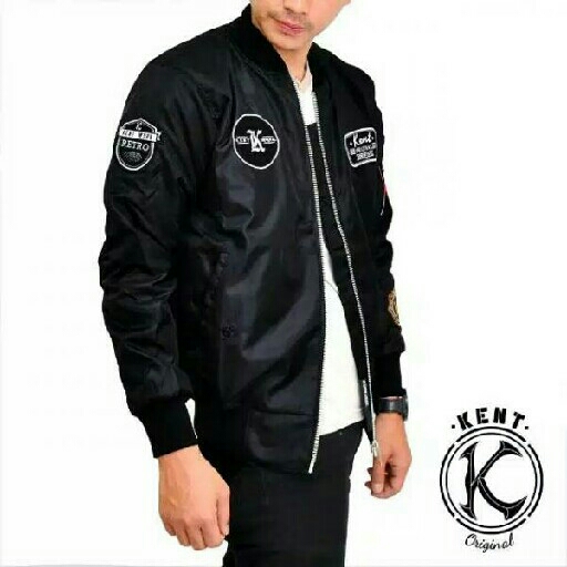 Jaket Bomber Original Kent Retro Black 3