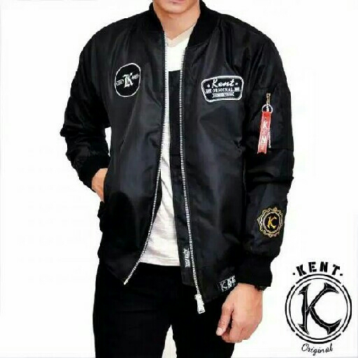 Jaket Bomber Original Kent Retro Black 2