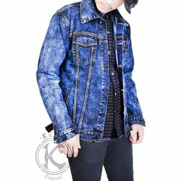 Jaket Jeans Sandwash Blue Black 2