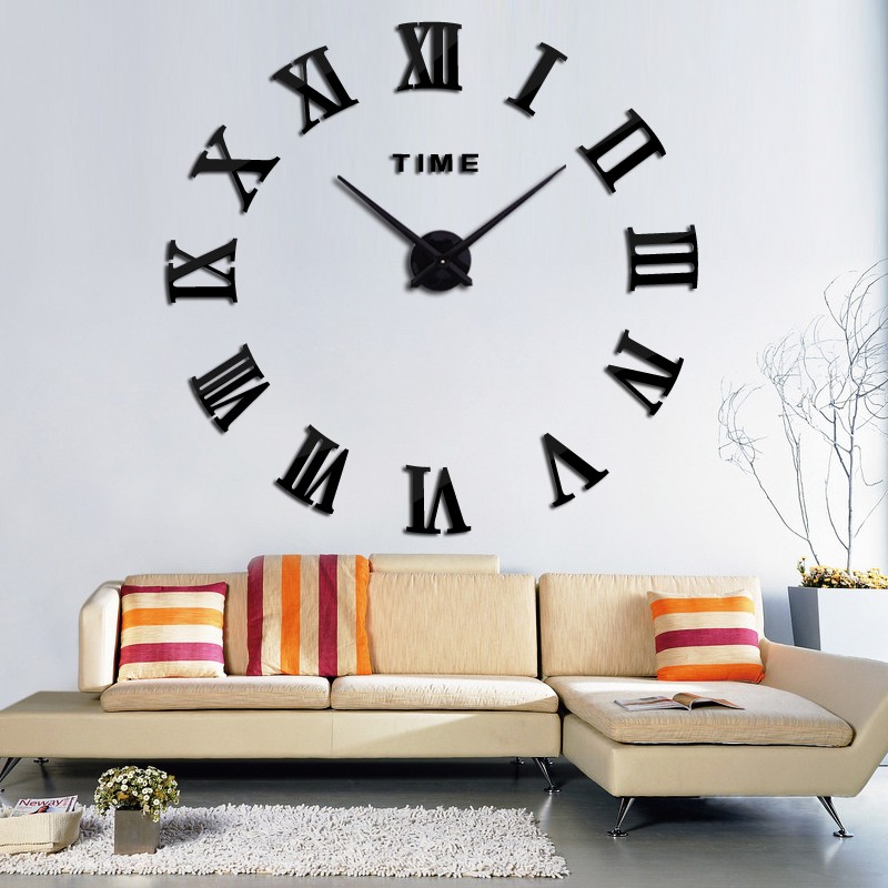 Jam Dinding Besar DIY Giant Wall Clock Quartz Creative Design 80-130cm