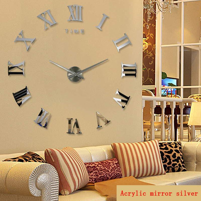 Jam Dinding Besar DIY Giant Wall Clock Quartz Creative Design 80-130cm 3