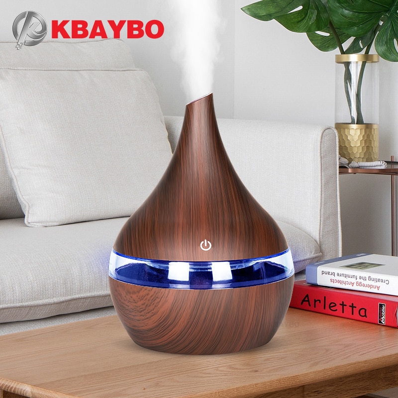 KBAYBO Ultrasonic Air Humidifier Aromatherapy Wood Grain 300ml K-H98 2