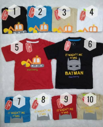 Kaos Katun Combed Macberry Bayi Anak Cowok