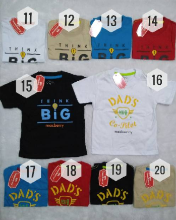 Kaos Katun Combed Macberry Bayi Anak Cowok 2