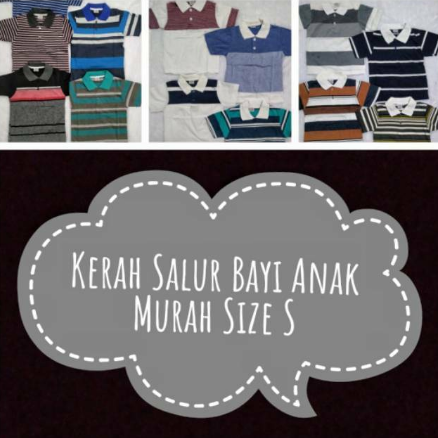 Kaos Krah Kerah Salur Bayi Anak Size S