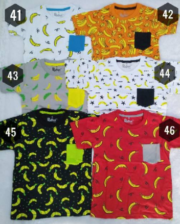 Kaos Motif Polos Kantong/Pocket Tee Rysya