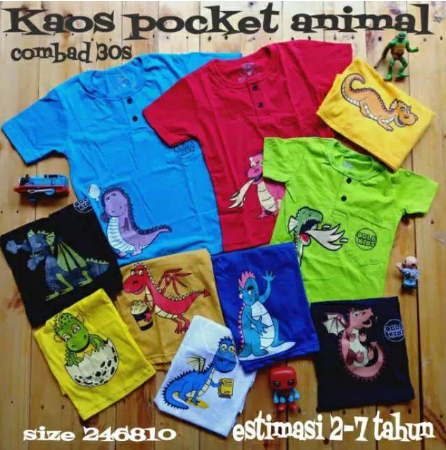 Kaos Pocket Animal Anak Cowok