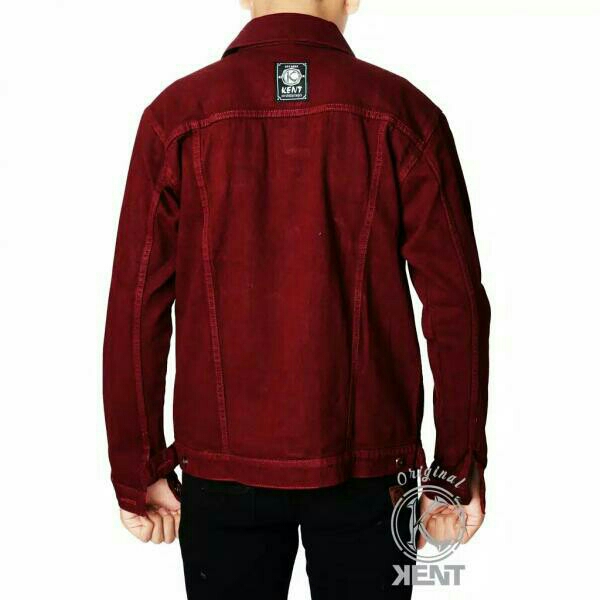 Kent Jaket Jeans Maroon Original 3