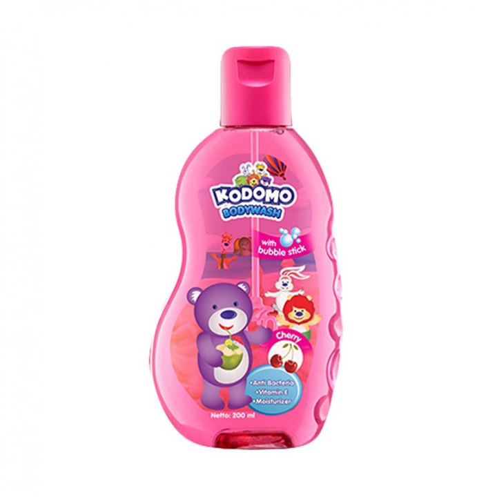 Kodomo Bodywash with bubble stick Cherry 200ml 2