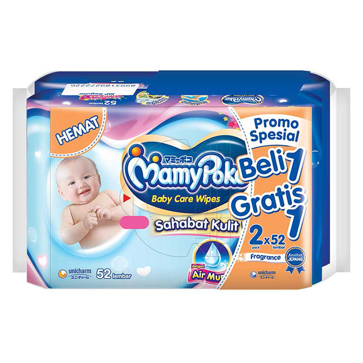 MAMY POKO BABY CARE WIPES 2X52 SHEET 2