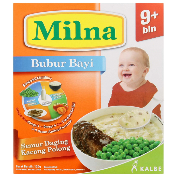 MILNA BUBUR BAYI 9+ SEMUR DAGING KACANG POLONG 120GR 2