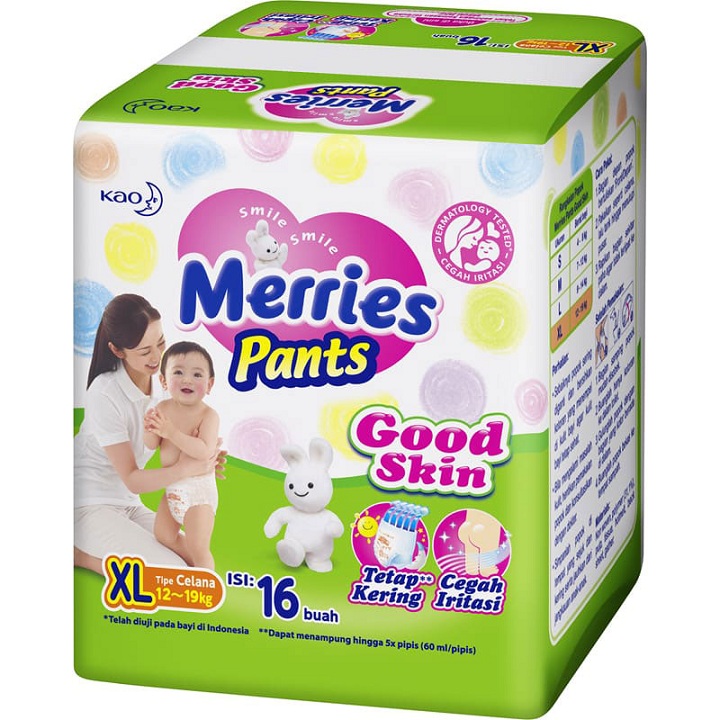 Merries Pants UK XL 16'S 2