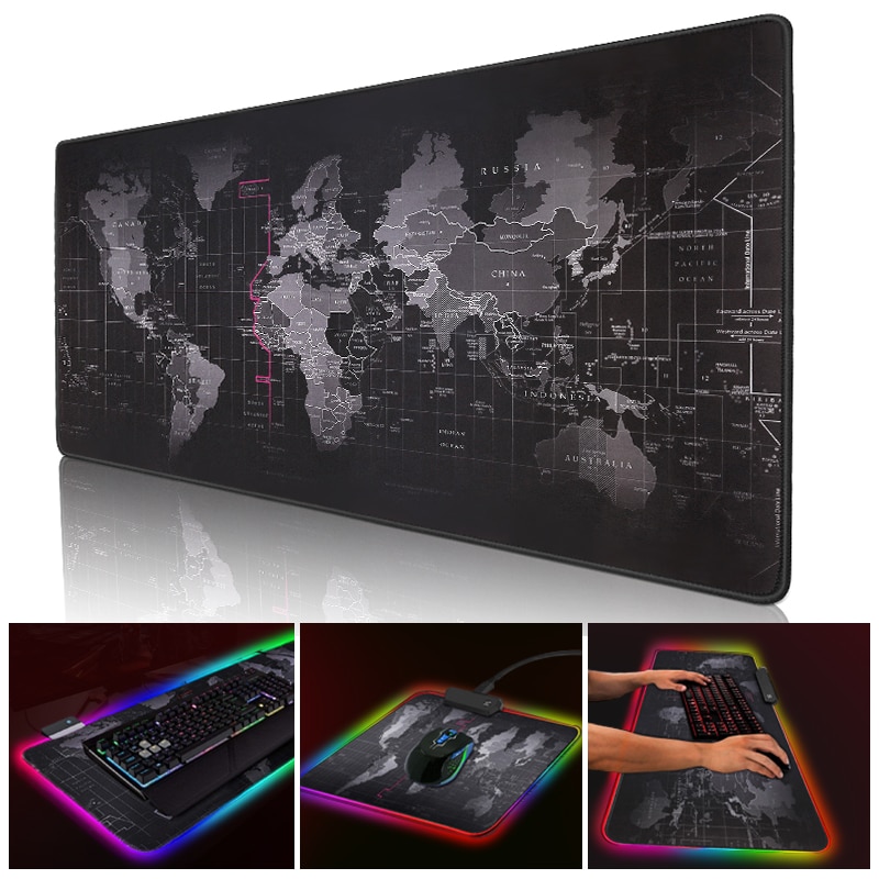 Mouse Pad Gaming XL Peta Dunia + LED RGB 400 x 900 mm MP10 iAhead