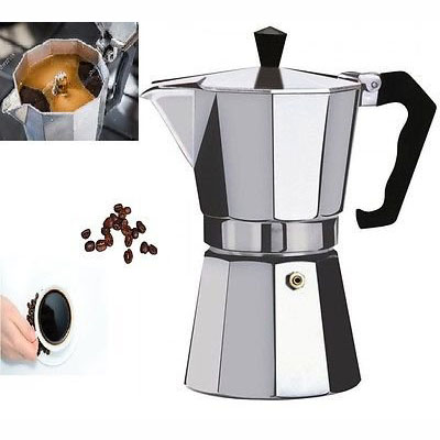 OneTwoCups Espresso Coffee Maker Moka Pot Teko Stovetop Filter 100ml 2