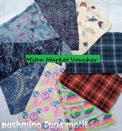 PASHMINA PARIS MOTIF MURAH