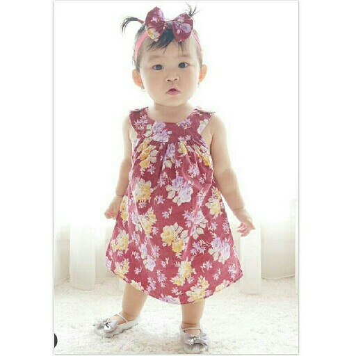 Rasya Dress Flowers Maroon 2