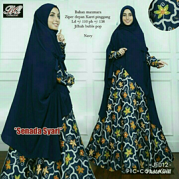 SENADA SYARI Stok Peach -navy 2