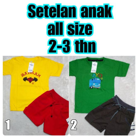 Setelan kaos anak cowo