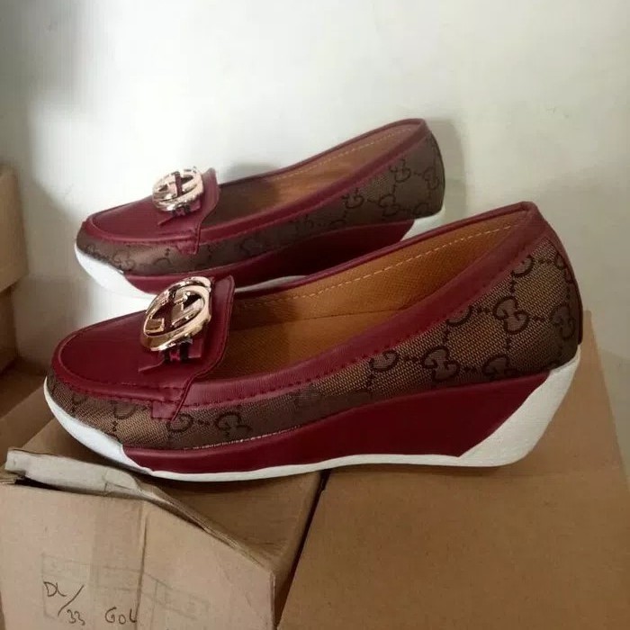 Slip On Wedges Gucci Maroon 2