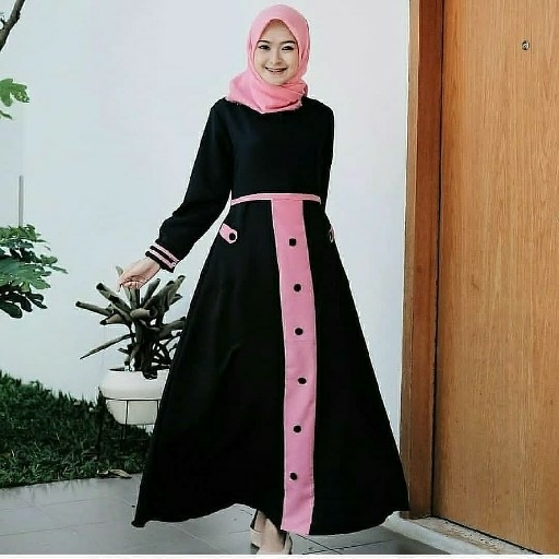 TYA DRESS PINK DAN HITAM 2