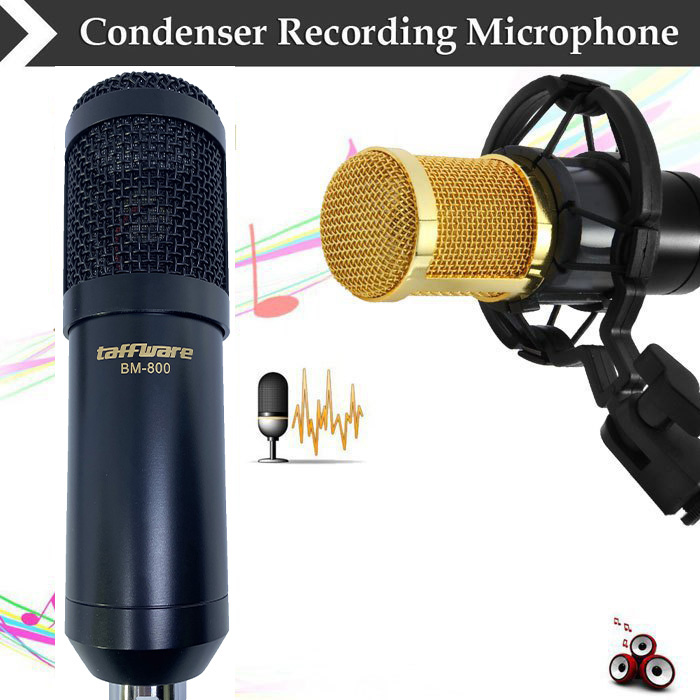 TaffSTUDIO Mikrofon Kondenser Studio dengan Shock Proof Mount BM-800