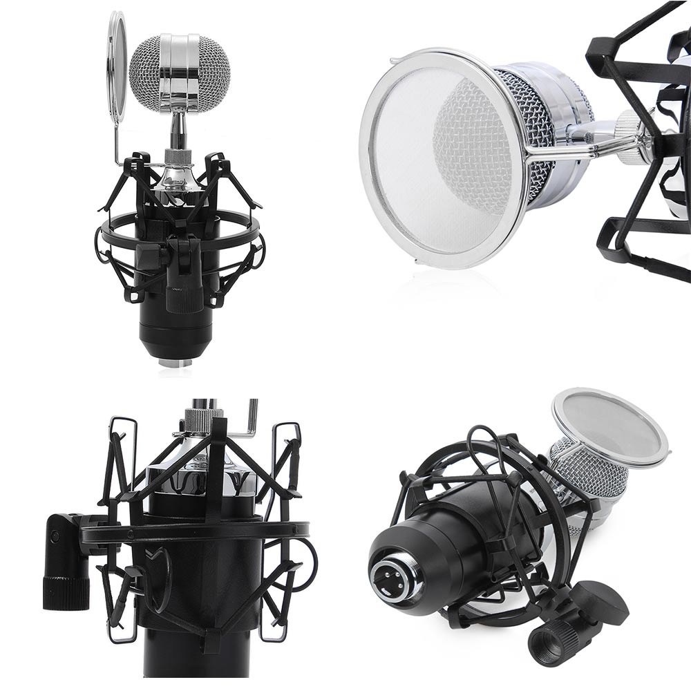 TaffSTUDIO Mikrofon Kondenser dengan Shock Proof Mount BM-8000