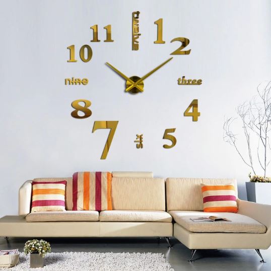 Taffware Jam Dinding Besar DIY Giant Wall Clock Quartz Creative Design