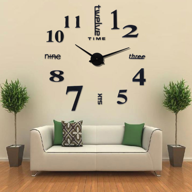 Taffware Jam Dinding Besar DIY Giant Wall Clock Quartz Creative Design