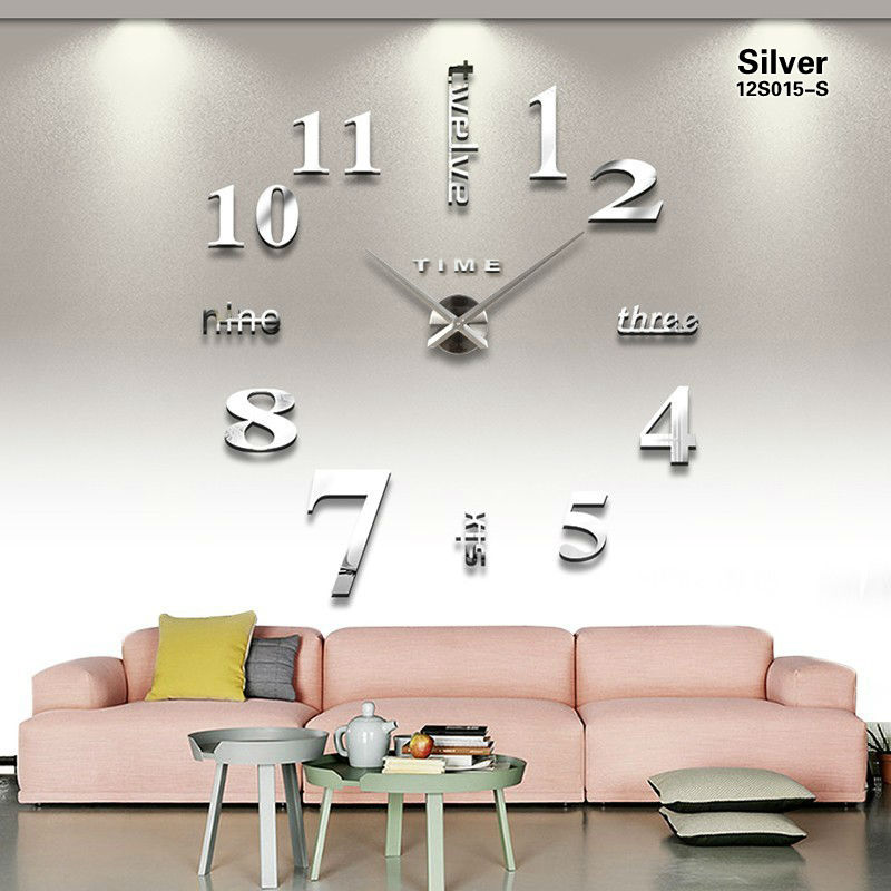 Taffware Jam Dinding Besar DIY Giant Wall Clock Quartz Creative Design