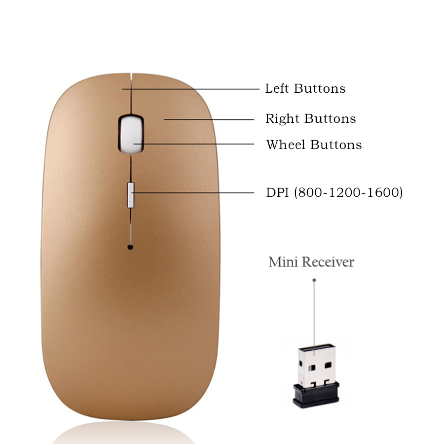 Taffware Mouse Wireless 2.4G Rechargeable HS-09 3