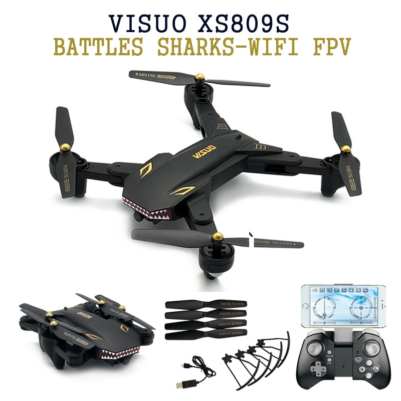 Visuo Battle Shark Quadcopter Drone WiFi 0.3MP Camera XS809S-H-W-VGA