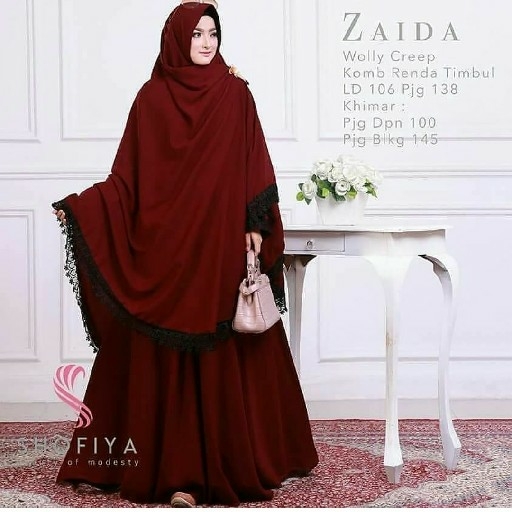 ZAIDA SYARI set 2in 1 DRESS Dan KERUDUNG 2